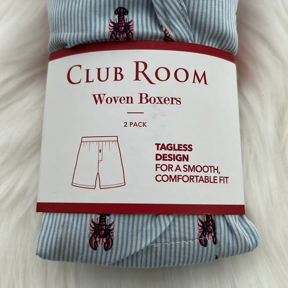 Club Room Men's Woven Boxers Tagless - Lobsters/Red - Large - NWT - Picture 3 of 6